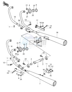 KZ 750 E (E1) drawing MUFFLERS -- 80 KZY 50-E1- -