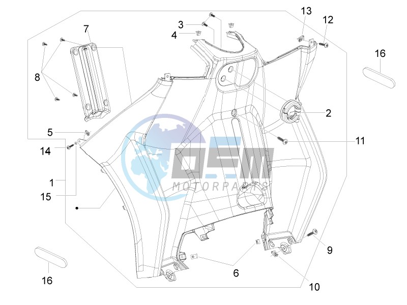 Front glove-box - Knee-guard panel