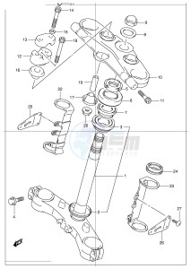 GSF1200 (E2) Bandit drawing STEERING STEM (GSF1200K1 K2 K3 K4 ZK4 K5 ZK5)