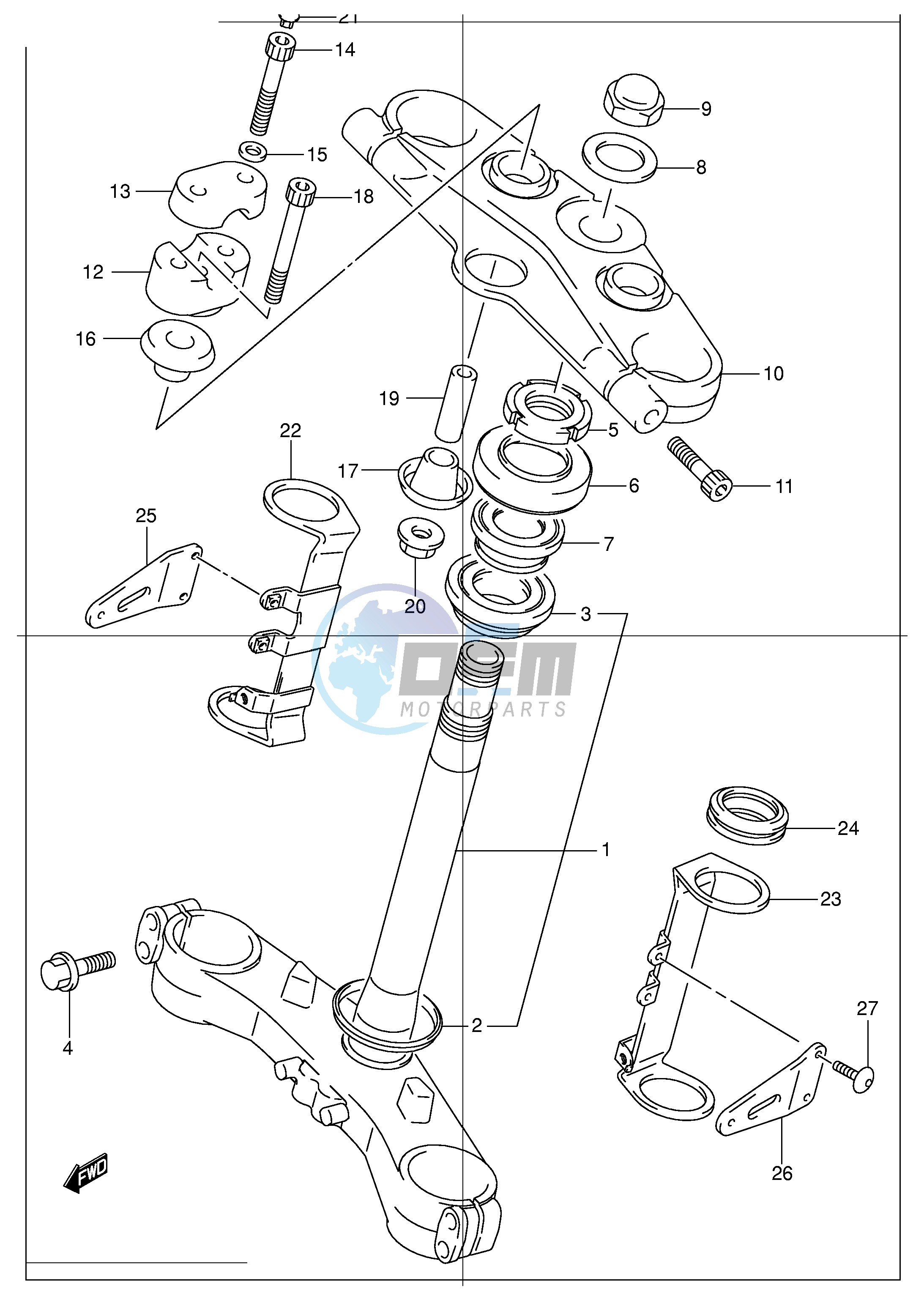 STEERING STEM (GSF1200K1 K2 K3 K4 ZK4 K5 ZK5)