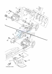 YZ125 (B0VB) drawing REAR BRAKE CALIPER