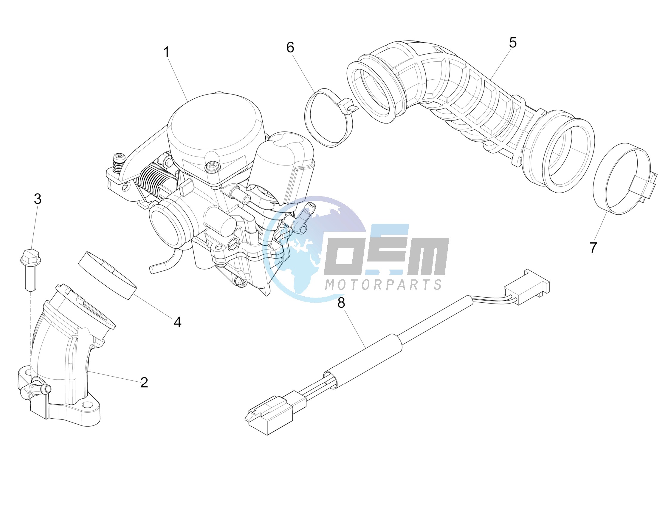 Carburettor assembly - Union pipe