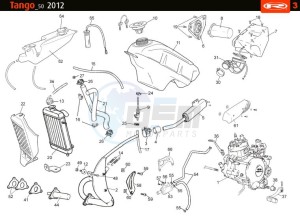 TANGO-50-BLACK drawing TANK - EXHAUST - RADIATOR