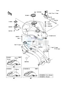 Z750R ZR750NCF UF (UK FA) XX (EU ME A(FRICA) drawing Fuel Tank