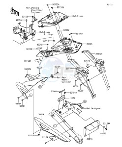 Z1000SX ZX1000LEF FR GB XX (EU ME A(FRICA) drawing Rear Fender(s)