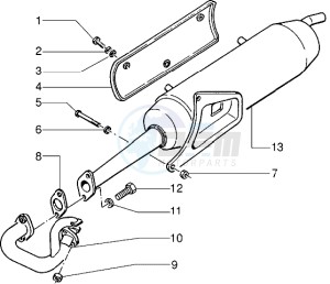 NTT 50 equel to Piaggio NRG mc1 drawing Silencer