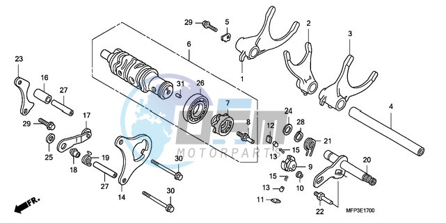 GEARSHIFT DRUM/GEARSHIFT FORK