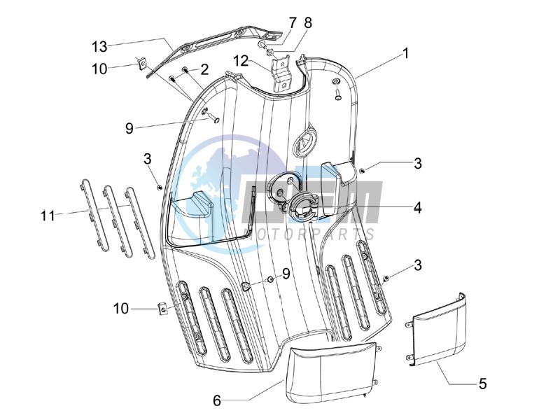 Front glovebox - Knee-guard panel