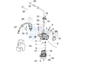 LX 50 2T D drawing Carburetor components