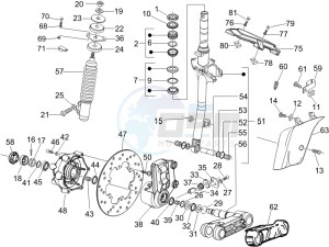 GTV 250 ie drawing Fork - steering tube - Steering bearing unit