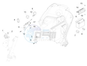 Fly 150 4T 3V ie (USA) drawing Remote control switches - Battery - Horn