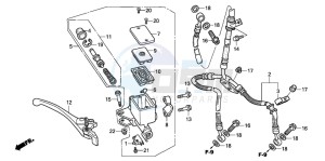 CB600F2 HORNET S drawing FR. BRAKE MASTER CYLINDER (CB600F5/6)