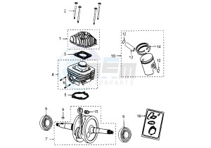 VIVACITY - 50 cc drawing CYLINDER HEAD