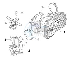 GTV 300 4T 4V ie Touring (USA) USA drawing Throttle body - Injector - Union pipe