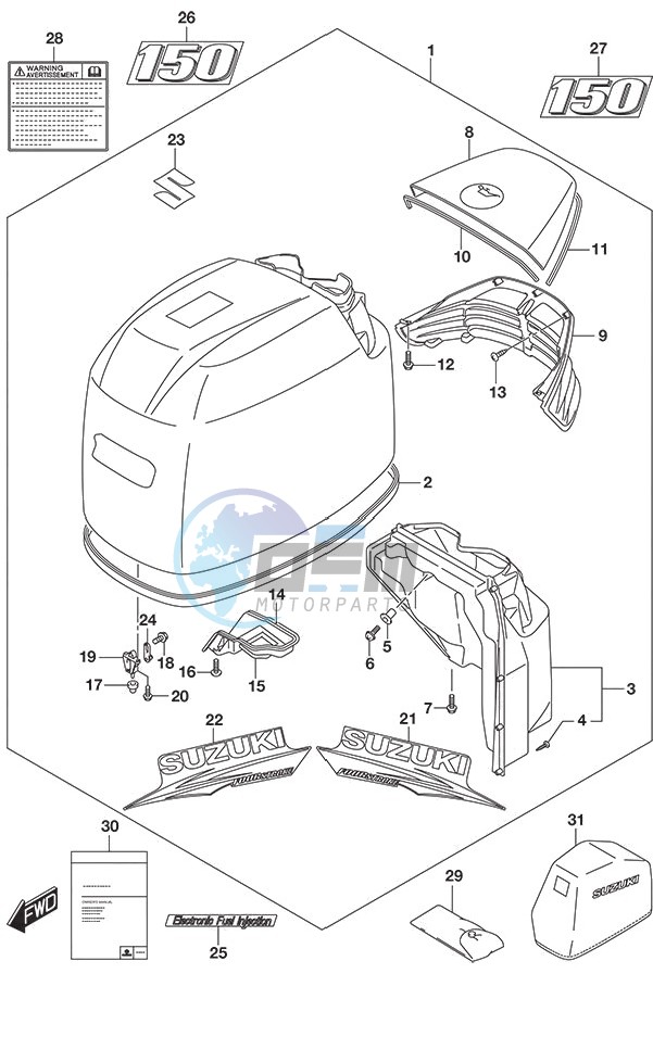 Engine Cover (White) (C/R)