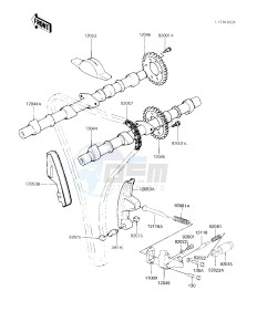 KZ 750 F [LTD SHAFT] (F1) [LTD SHAFT] drawing CAMSHAFTS_CHAIN_TENSIONER