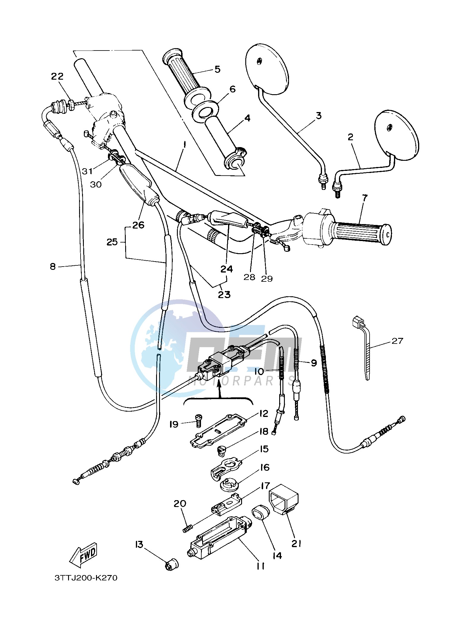 M. STEERING HANDLE & CABLE