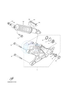 HW125 XENTER 125 (53B6) drawing REAR ARM & SUSPENSION