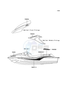 JET SKI STX-12F JT1200D6F FR drawing Decals(White)