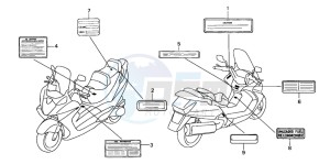 FJS600A SILVER WING drawing CAUTION LABEL