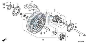 CB1100AE CB1100 ABS UK - (E) drawing REAR WHEEL (CAST)