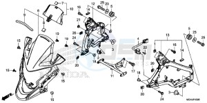 VFR1200X Europe Direct - (ED) drawing UPPER COWL