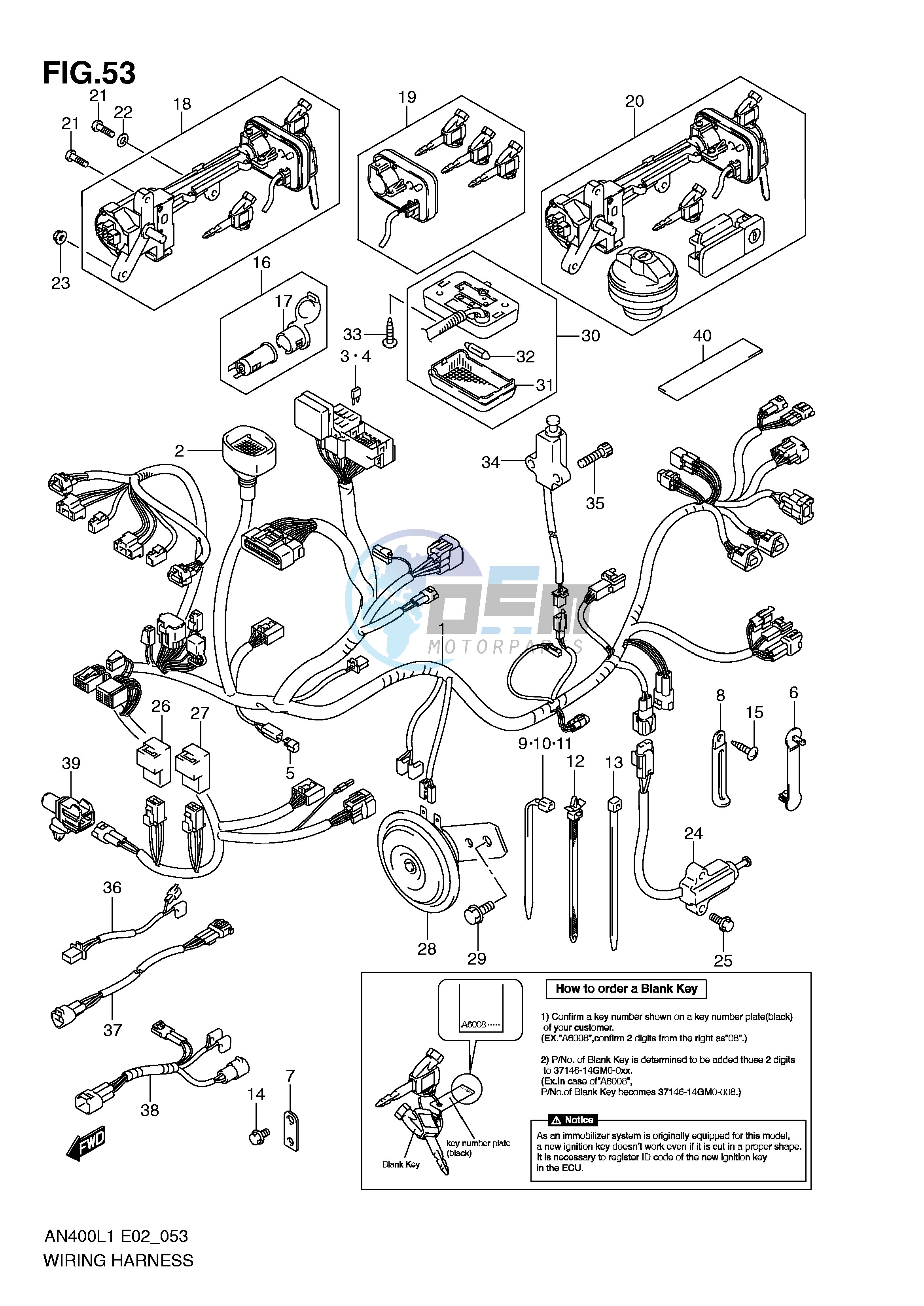 WIRING HARNESS (IMOBI) (AN400L1 E19)