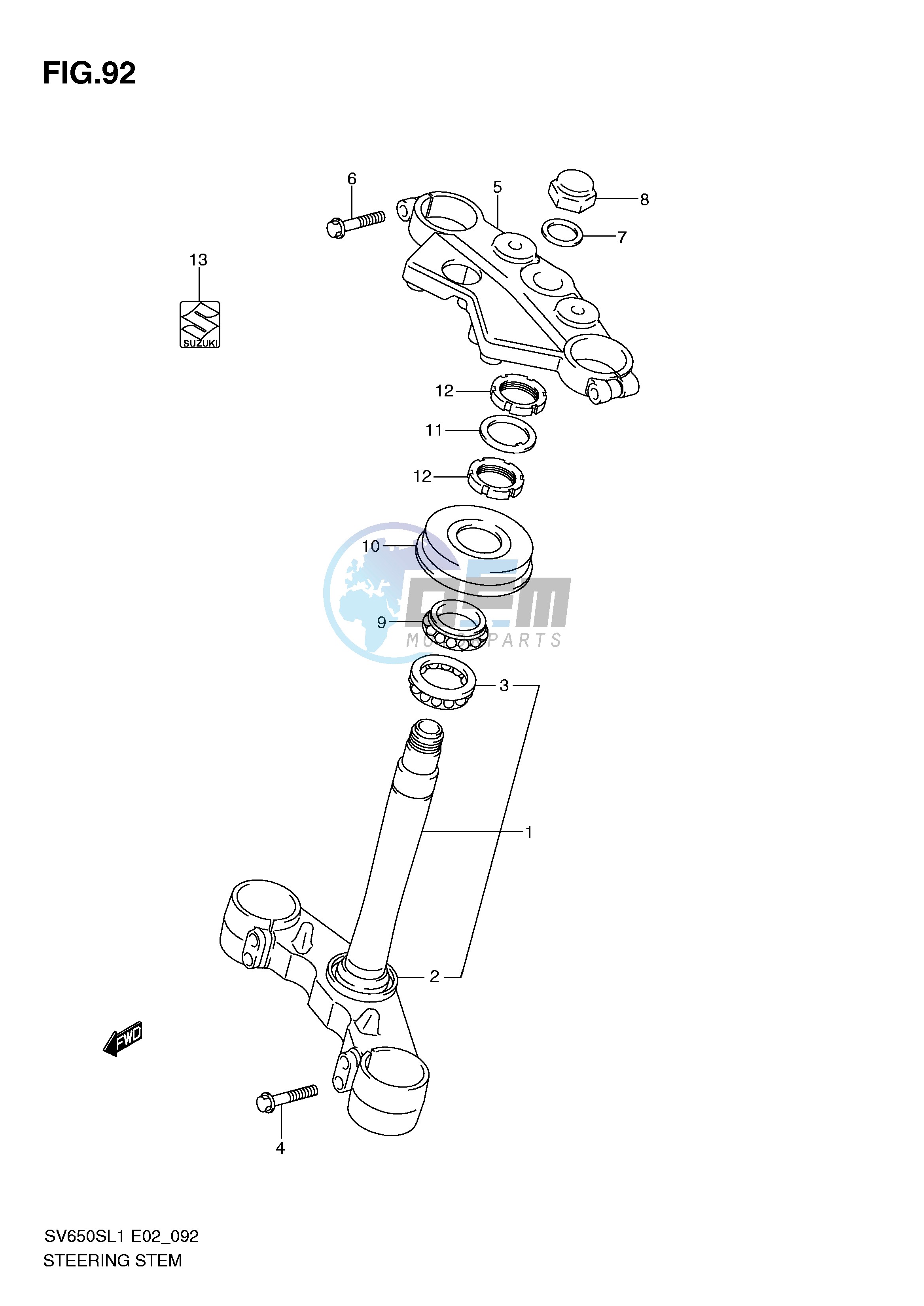 STEERING STEM (SV650SUL1 E24)