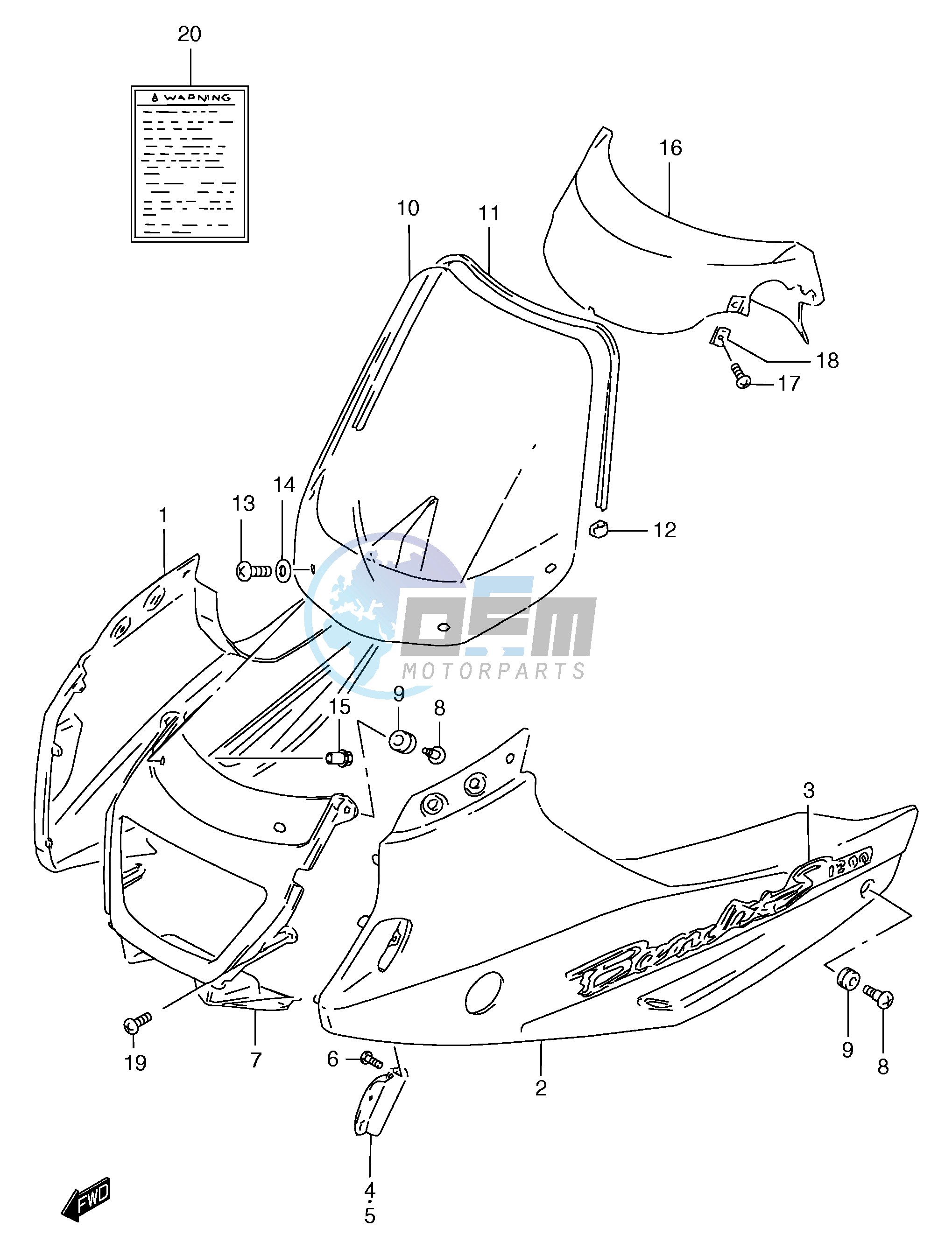 COWLING BODY (GSF1200SX SAX)