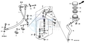 CB600FA3A France - (F / ABS CMF ST 25K) drawing REAR BRAKE MASTER CYLINDER (CB600FA/FA3)