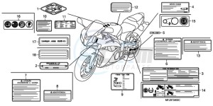 CBR600RA9 Europe Direct - (ED / ABS) drawing CAUTION LABEL