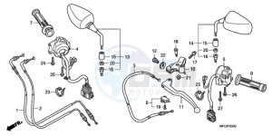 CB600FA3A Europe Direct - (ED / ABS ST 25K) drawing HANDLE LEVER/SWITCH/ CABLE