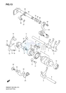 RM250 (E3-E28) drawing GEAR SHIFTING