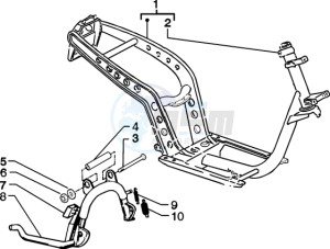 Zip 50 4T drawing Chassis - Central stand