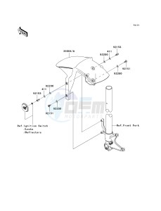 ZX 600 R [NINJA ZX-6R MONSTER ENERGY] (R9FA) R9FA drawing FRONT FENDER-- S- -