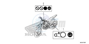 CRF450RD CRF450R Europe Direct - (ED) drawing CAUTION LABEL (ED)