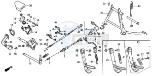 CN250 HELIX drawing STAND/BRAKE PEDAL