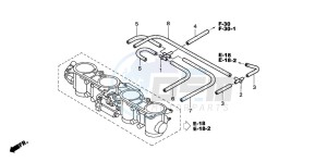 CBR900RR drawing THROTTLE BODY (TUBING)