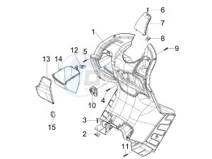 X7 250 ie Euro 3 drawing Front glove-box - Knee-guard panel