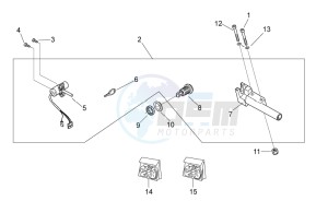 Scarabeo 50 2t e2 (eng. piaggio) drawing Lock hardware kit - Decals