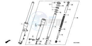 VT750C2F9 Australia - (U / KMH MME) drawing FRONT FORK