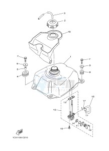 YFM125A YFM125GB GRIZZLY 125 (1PY2 1PY3 1PY1) drawing FUEL TANK