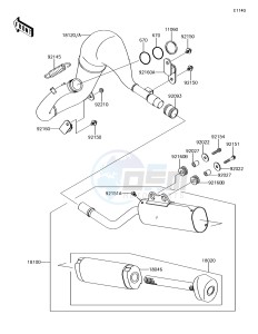 KX65 KX65AGF EU drawing Muffler(s)