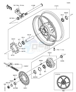 NINJA ZX-6R ABS ZX636FGF FR GB XX (EU ME A(FRICA) drawing Rear Hub