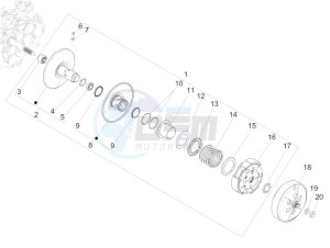 SUPER GTS 125 4T 3V IGET ABS E3 (APAC) drawing Driven pulley