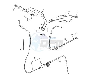 CS JOG R 50 drawing STEERING HANDLE AND CABLE