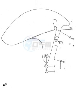 GSX-R750W (E28) drawing FRONT FENDER (MODEL R S)