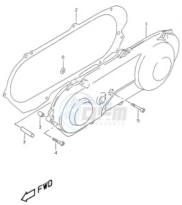 AY50 (V-W-X-Y) katana drawing CRANKCASE LH COVER (model K1)