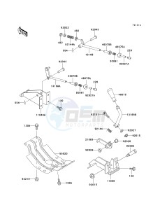 KAF 950 A [MULE 2510 DIESEL] (A1-A3) [MULE 2510 DIESEL] drawing FRAME FITTINGS-- LEVER- -