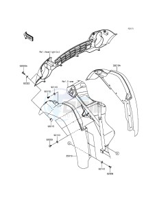 MULE 600 KAF400BGF EU drawing Front Fender(s)